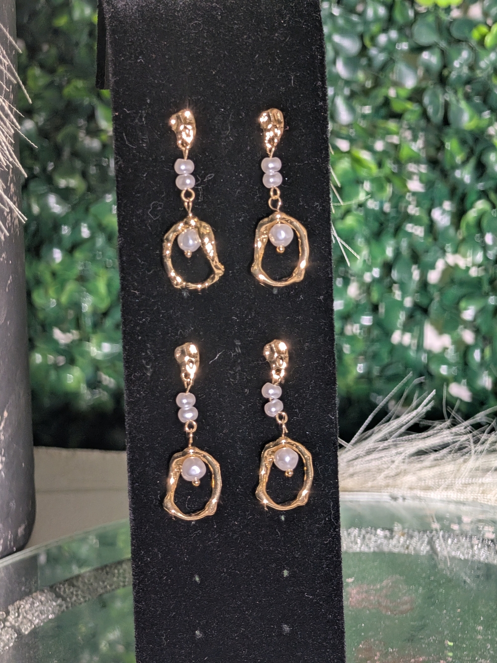 18K Gold Plated Baroque Pearl Gold Pearl Drop Earrings - Elegant Women's Jewelry